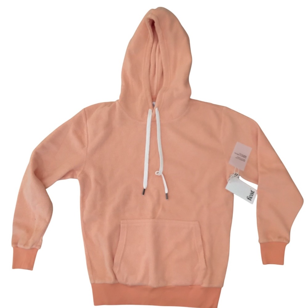Feat Peach Terry Hoodie Pullover Sweatshirt Women's‎ Extra Small (XS) NWT